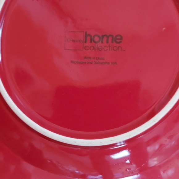 JC Penney Italiana Red Dessert Salad Plates Ribbed Rim 7.5 Inches - Picture 8 of 8